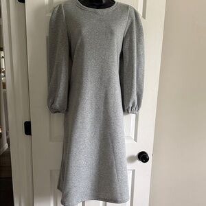 Classic Grey Long Sleeve A-Line Dress